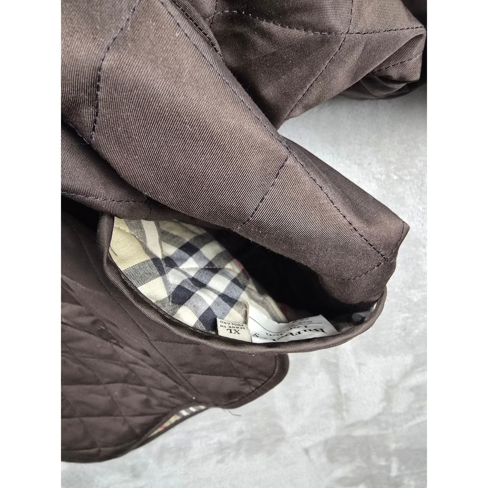 Burberry London Diamond Quilted Jacket Women XL Brown Nova Check Lining - Picture 9 of 16